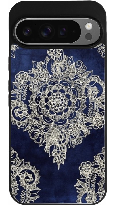 Coque Google Pixel 9 Pro XL - Silicone rigide noir Cream Flower Moroccan