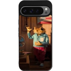 Coque Google Pixel 9 Pro XL - Silicone rigide noir Dancing frog DTMF