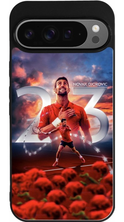 Google Pixel 9 Pro XL Case Hülle - Silikon schwarz Djokovic 23 Grand Slam