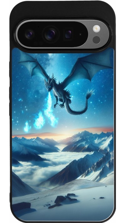 Google Pixel 9 Pro XL Case Hülle - Silikon schwarz Drache nächtliche Berg