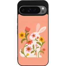 Google Pixel 9 Pro XL Case Hülle - Silikon schwarz Easter 2026 Rabbit collage