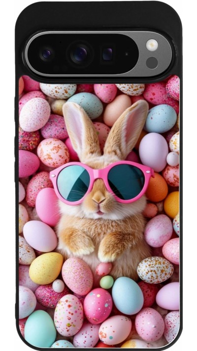 Google Pixel 9 Pro XL Case Hülle - Silikon schwarz Easter 2026 Rabbit fun