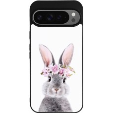 Coque Google Pixel 9 Pro XL - Silicone rigide noir Easter 2023 flower bunny