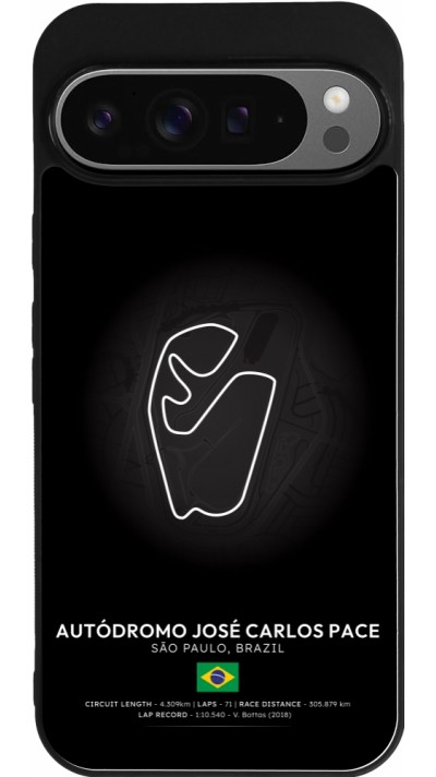 Google Pixel 9 Pro XL Case Hülle - Silikon schwarz F1 Track 2025 Brazil