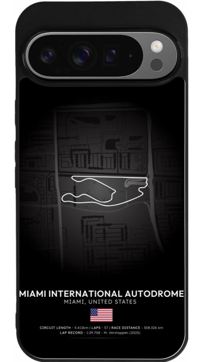 Google Pixel 9 Pro XL Case Hülle - Silikon schwarz F1 Track 2025 Miami