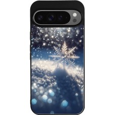 Coque Google Pixel 9 Pro XL - Silicone rigide noir Flocon Solaire Éclat