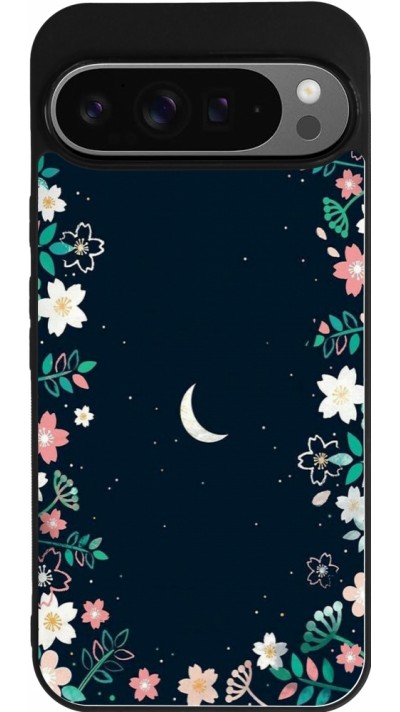 Google Pixel 9 Pro XL Case Hülle - Silikon schwarz Flowers space