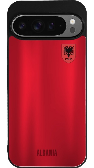 Coque Google Pixel 9 Pro XL - Silicone rigide noir Maillot de football Albanie personnalisable