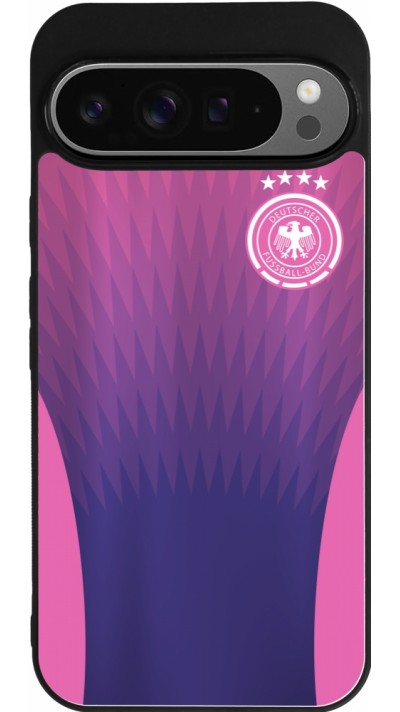 Coque Google Pixel 9 Pro XL - Silicone rigide noir Maillot de football Allemagne Extérieur personnalisable