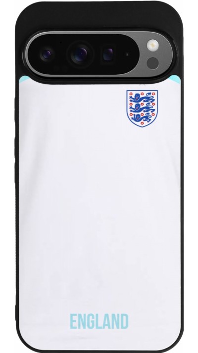 Coque Google Pixel 9 Pro XL - Silicone rigide noir Maillot de football Angleterre 2022 personnalisable