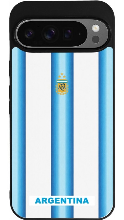 Google Pixel 9 Pro XL Case Hülle - Silikon schwarz Argentinien 2026 personalisierbares Fussballtrikot