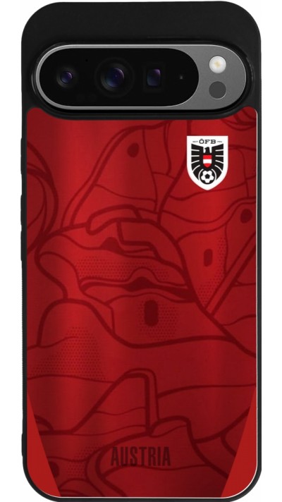 Coque Google Pixel 9 Pro XL - Silicone rigide noir Maillot de football Autriche personnalisable