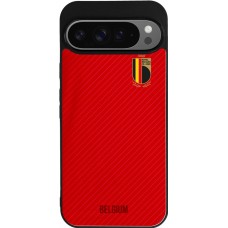 Coque Google Pixel 9 Pro XL - Silicone rigide noir Maillot de football Belgique 2022 personnalisable