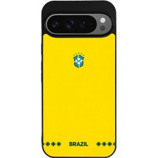 Google Pixel 9 Pro XL Case Hülle - Silikon schwarz Brasilien 2026 personalisierbares Fussballtrikot