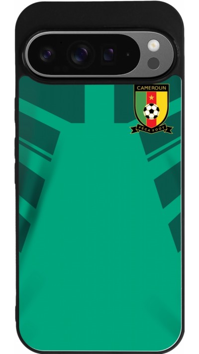 Coque Google Pixel 9 Pro XL - Silicone rigide noir Maillot de football Cameroun 2022 personnalisable