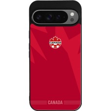 Coque Google Pixel 9 Pro XL - Silicone rigide noir Maillot de football Canada 2026 personnalisable
