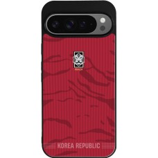 Coque Google Pixel 9 Pro XL - Silicone rigide noir Maillot de football Corée du Sud 2026 personnalisable
