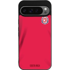 Coque Google Pixel 9 Pro XL - Silicone rigide noir Maillot de football Costa Rica 2022 personnalisable