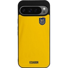 Coque Google Pixel 9 Pro XL - Silicone rigide noir Maillot de football Equateur 2022