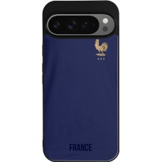 Coque Google Pixel 9 Pro XL - Silicone rigide noir Maillot de football France 2022 personnalisable