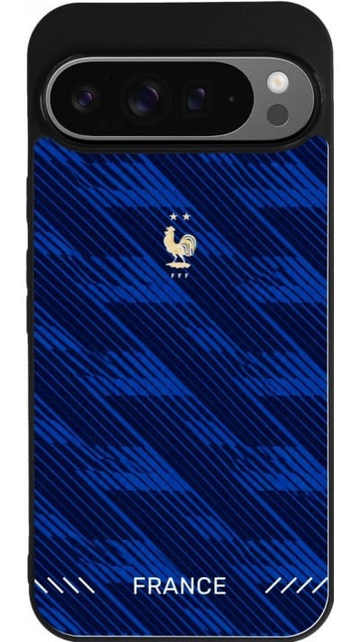 Google Pixel 9 Pro XL Case Hülle - Silikon schwarz Frankreich 2026 personalisierbares Fussballtrikot