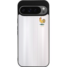 Coque Google Pixel 9 Pro XL - Silicone rigide noir Maillot de football France Extérieur personnalisable