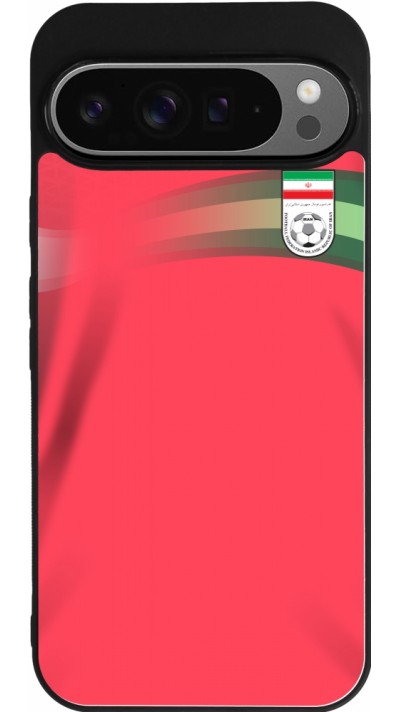Coque Google Pixel 9 Pro XL - Silicone rigide noir Maillot de football Iran 2022 personnalisable