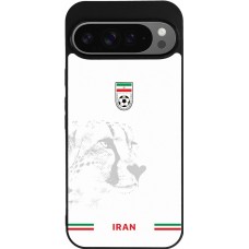 Coque Google Pixel 9 Pro XL - Silicone rigide noir Maillot de football Iran 2026 personnalisable