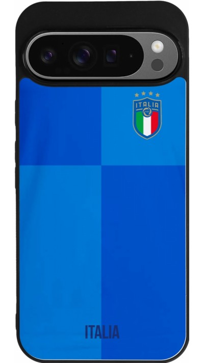 Coque Google Pixel 9 Pro XL - Silicone rigide noir Maillot de football Italie 2022 personnalisable