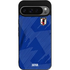 Coque Google Pixel 9 Pro XL - Silicone rigide noir Maillot de football Japon 2022 personnalisable