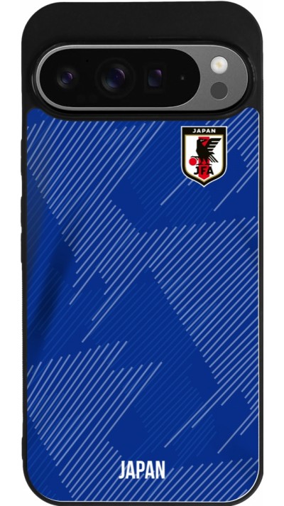 Coque Google Pixel 9 Pro XL - Silicone rigide noir Maillot de football Japon 2022 personnalisable