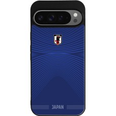 Coque Google Pixel 9 Pro XL - Silicone rigide noir Maillot de football Japon 2026 personnalisable