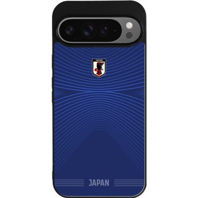 Coque Google Pixel 9 Pro XL - Silicone rigide noir Maillot de football Japon 2026 personnalisable
