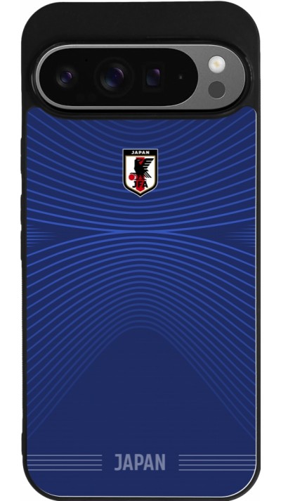 Coque Google Pixel 9 Pro XL - Silicone rigide noir Maillot de football Japon 2026 personnalisable