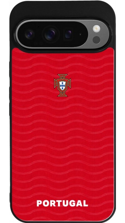 Google Pixel 9 Pro XL Case Hülle - Silikon schwarz Portugal 2026 personalisierbares Fussballtrikot
