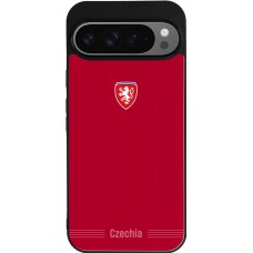 Coque Google Pixel 9 Pro XL - Silicone rigide noir Maillot de football Répuplique Tchèque 2026 personnalisable