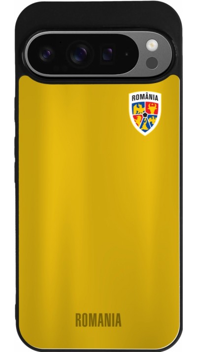 Coque Google Pixel 9 Pro XL - Silicone rigide noir Maillot de football Roumanie