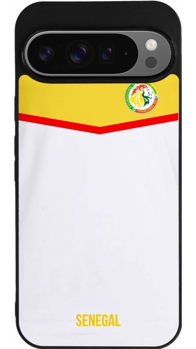 Coque Google Pixel 9 Pro XL - Silicone rigide noir Maillot de football Senegal 2022 personnalisable