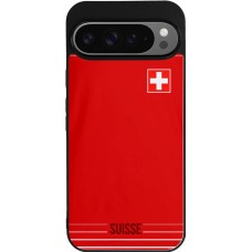 Coque Google Pixel 9 Pro XL - Silicone rigide noir Football shirt Switzerland 2022