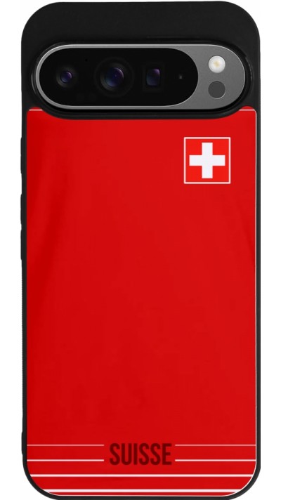 Google Pixel 9 Pro XL Case Hülle - Silikon schwarz Football shirt Switzerland 2022