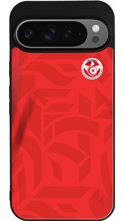 Coque Google Pixel 9 Pro XL - Silicone rigide noir Maillot de football Tunisie 2022 personnalisable