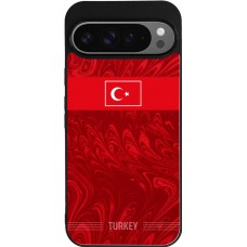 Coque Google Pixel 9 Pro XL - Silicone rigide noir Maillot de football Turquie 2026 personnalisable