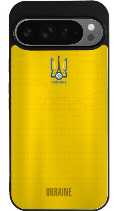 Coque Google Pixel 9 Pro XL - Silicone rigide noir Maillot de football Ukraine
