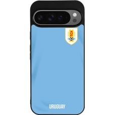 Coque Google Pixel 9 Pro XL - Silicone rigide noir Maillot de football Uruguay 2022 personnalisable