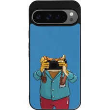 Coque Google Pixel 9 Pro XL - Silicone rigide noir Frog with camera DTMF