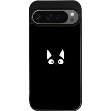 Google Pixel 9 Pro XL Case Hülle - Silikon schwarz Funny cat on black