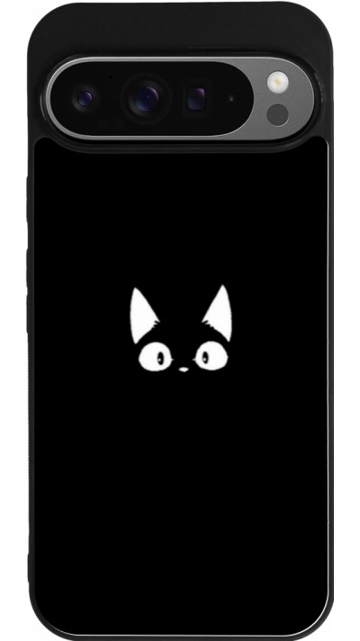 Coque Google Pixel 9 Pro XL - Silicone rigide noir Funny cat on black