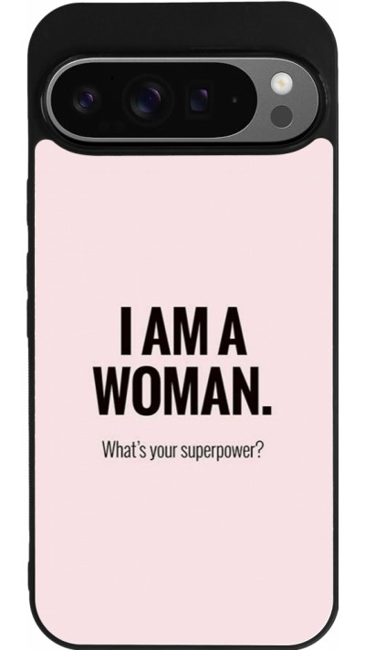 Coque Google Pixel 9 Pro XL - Silicone rigide noir I am a woman