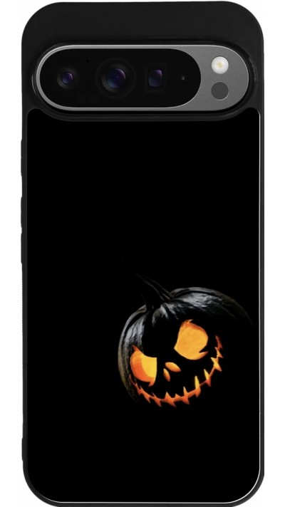 Coque Google Pixel 9 Pro XL - Silicone rigide noir Halloween 2023 discreet pumpkin