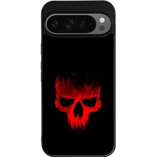 Coque Google Pixel 9 Pro XL - Silicone rigide noir Halloween 2023 scary skull